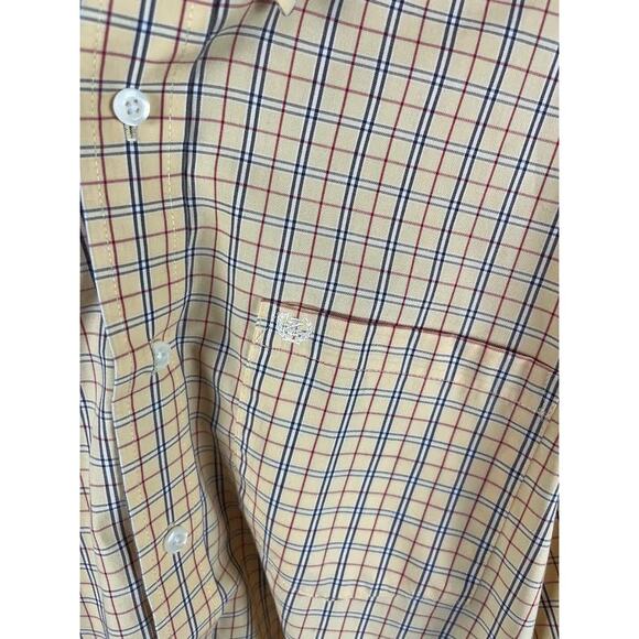 Mens Large IZOD Dress Plaid Yellow Button Up Excellent Condition (i2/19) - Picture 6 of 6